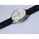 Portuguese IW371445 1:1 Best Edition SS White Dial RG Markers on Brown Leather Strap ZF V3 A7750 (Slim Movement)