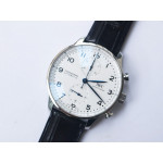 Portugieser Chronograph Edition 150 Years IW371602 1:1 Best Edition White Dial on Black Leather Strap ZF