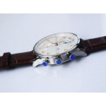 Portuguese IW371604 1:1 Best Edition SS White Dial RG Markers on Brown Leather Strap A96355 ZF V3