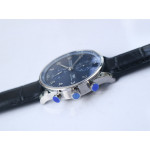 Portuguese IW371606 1:1 Best Edition SS Blue&White Dials Black Leather Strap A96355 ZF V3