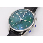 Portuguese Chrono IW371615 1:1 Best Edition Green Dial Black Leather Strap A69355 ZF