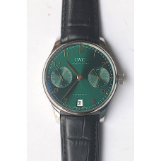 Portuguese Real PR IW500708 7 Days 1:1 Best Edition Green Dial Black Leather Strap A52010 V4 ZF