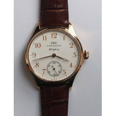 Portuguese IW544201 RG 1:1 Best Edition White Dial RG Number Markers on Brown Leather Strap GSF