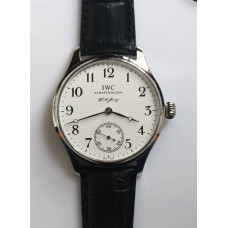 Portuguese IW544202 SS 1:1 Best Edition White Dial on Black Leather Strap GSF