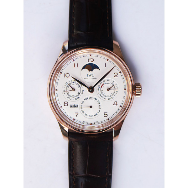 Portugieser Perpetual Calendar RG 5034 Best Edition White Dial Leather Strap A52610 V9F