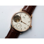 Portuguese Tourbillon IW5463 RG Best Edition White Dial on Brown Leather Strap ZF