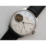 Portuguese Tourbillon IW5463 SS Best Edition White Dial SS Markers on Black Leather Strap A98900 YLF