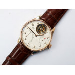 Portuguese Tourbillon IW504602 RG Best Edition White Dial Leather Strap ZF