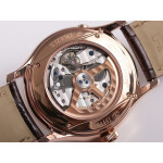 Master Ultra Thin Perpetual Calendar RG 1:1 Best Edition Cream Dial Brown Leather Strap A868 V2 V9F