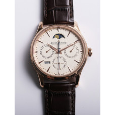 Master Ultra Thin Perpetual Calendar RG 1:1 Best Edition Cream Dial Brown Leather Strap A868 V2 V9F