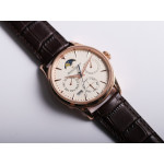 Master Ultra Thin Perpetual Calendar RG 1:1 Best Edition Cream Dial Brown Leather Strap A868 V2 V9F