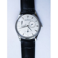 Master Ultra Thin Réserve de Marche SS 1:1 Best Edition White Dial on Black Leather Strap SA938 V3 ZF