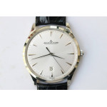 Master Ultra Thin Date 1288420 SS 1:1 Best Edition Black&White&Gold Dials Leather Strap A899/1 ZF 