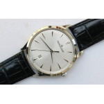 Master Ultra Thin Date 1288420 SS 1:1 Best Edition Black&White&Gold Dials Leather Strap A899/1 ZF 