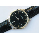 Master Ultra Thin Date 1288420 SS 1:1 Best Edition Black&White&Gold Dials Leather Strap A899/1 ZF 