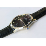 Master Ultra Thin Date 1288420 SS 1:1 Best Edition Black&White&Gold Dials Leather Strap A899/1 ZF 