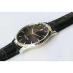 Master Ultra Thin Date 1288420 SS 1:1 Best Edition Black&White&Gold Dials Leather Strap A899/1 ZF 