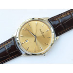 Master Ultra Thin Date 1288420 SS 1:1 Best Edition Black&White&Gold Dials Leather Strap A899/1 ZF 