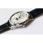 Master Ultra Thin Moon 1368420 SS 1:1 Best Edition White Dial on Black Leather Strap A925 ZF