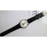 Master Ultra Thin Moon 1368420 SS 1:1 Best Edition White Dial on Black Leather Strap A925 ZF