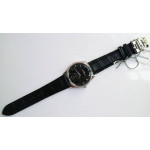 Master Ultra Thin Moon 1368420 SS 1:1 Best Edition Black Dial on Black Leather Strap A925 ZF