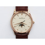 Master Ultra Thin Moon 1362520 RG 1:1 Best Edition White Dial on Brown Leather Strap A925 ZF