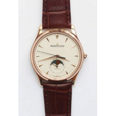 Master Ultra Thin Moon 1362520 RG 1:1 Best Edition White Dial on Brown Leather Strap A925 ZF