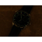 Master Geographic Real PR SS 1:1 Best Edition Black Dial on Black Leather Strap A939 ZF