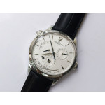 Master Geographic Real PR SS 1:1 Best Edition White Dial on Black Leather Strap A939 ZF