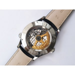 Master Geographic Real PR SS 1:1 Best Edition White Dial on Black Leather Strap A939 ZF