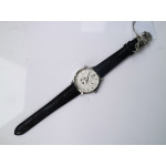 Master Geographic Real PR SS 1:1 Best Edition White Dial on Black Leather Strap A939 ZF