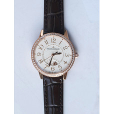 Rendez-Vous Moon Medium RG 1:1 Best Edition White Textured Dial Diamonds Bezel Brown Leather Strap A935 ZF