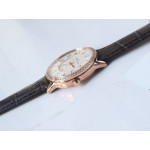 Rendez-Vous Moon Medium RG 1:1 Best Edition White Textured Dial Diamonds Bezel Brown Leather Strap A935 ZF