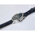 Rendez-Vous Night & Day SS 1:1 Best Edition Blue Textured Dial Diamonds Bezel on Blue Leather Strap A898 ZF