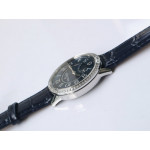 Rendez-Vous Night & Day SS 1:1 Best Edition Blue Textured Dial Diamonds Bezel on Blue Leather Strap A898 ZF