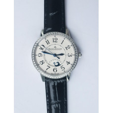 Rendez-Vous Night & Day SS 1:1 Best Edition White Textured Dial Diamonds Bezel Leather Strap A898 ZF