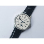 Rendez-Vous Night & Day SS 1:1 Best Edition White Textured Dial Diamonds Bezel Leather Strap A898 ZF