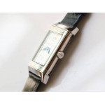 Reverso Ladies SS White&Blue Dials Leather Strap Japan Quartz