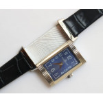 Reverso Ladies SS White&Blue Dials Leather Strap Japan Quartz