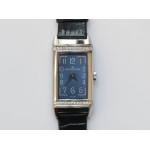 Reverso Ladies SS Diamonds Bezel  White&Blue&Black Dials Leather Strap Japan Quartz