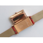 Reverso Ladies RG  Red&White&Blue Dials Leather Strap Japan Quartz