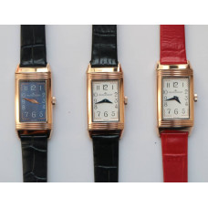 Reverso Ladies RG  Red&White&Blue Dials Leather Strap Japan Quartz