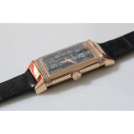 Reverso Ladies RG  Red&White&Blue Dials Leather Strap Japan Quartz