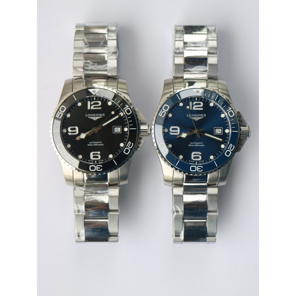 Conquest L3.840.4.56.6 Real Ceramic Bezel SS 1:1 Best Edition Black&Blue  SS Bracelet AF A2824 