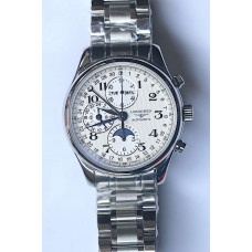 Master Moonphase Chronograph SS 1:1 Best Edition White Dial Bracelet A7751 YLF