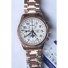 Master Moonphase Chronograph RG 1:1 Best Edition White Dial Bracelet A7751 YLF