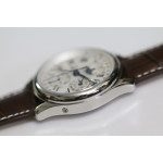 Master Moonphase Chronograph SS 40mm White &Black Textured Dial Black Leather Strap A7751