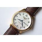 Master Day Date YG 1:1 Best Edition White Textured Dial Leather Strap A2836