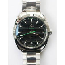 Aqua Terra 150M Master Chronometers 1:1 Best Edition Black Dial Green second hand on SS Bracelet VSF A8900 Super Clone