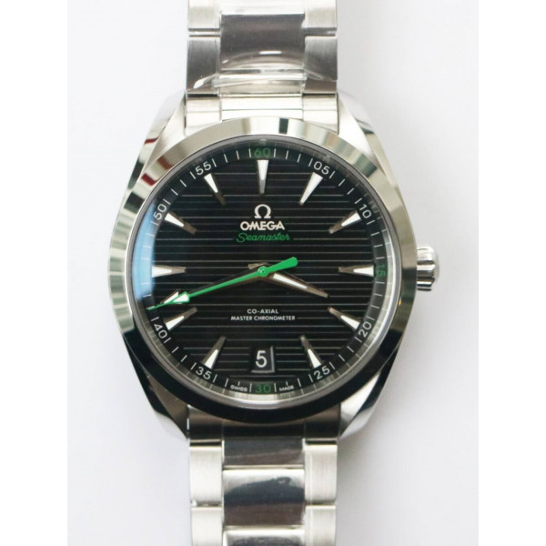 Aqua Terra 150M Master Chronometers 1:1 Best Edition Black Dial Green second hand on SS Bracelet VSF A8900 Super Clone